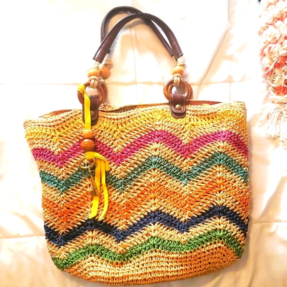 Fossil Woven Chevron Handbag